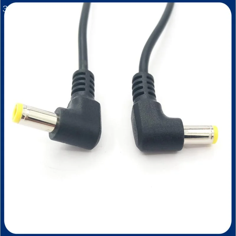 1/5PCS DC Power Connector Cable, 90-Degree Right Angle, 5.5x2.5mm/2.1mm Male Plug, 30cm Length