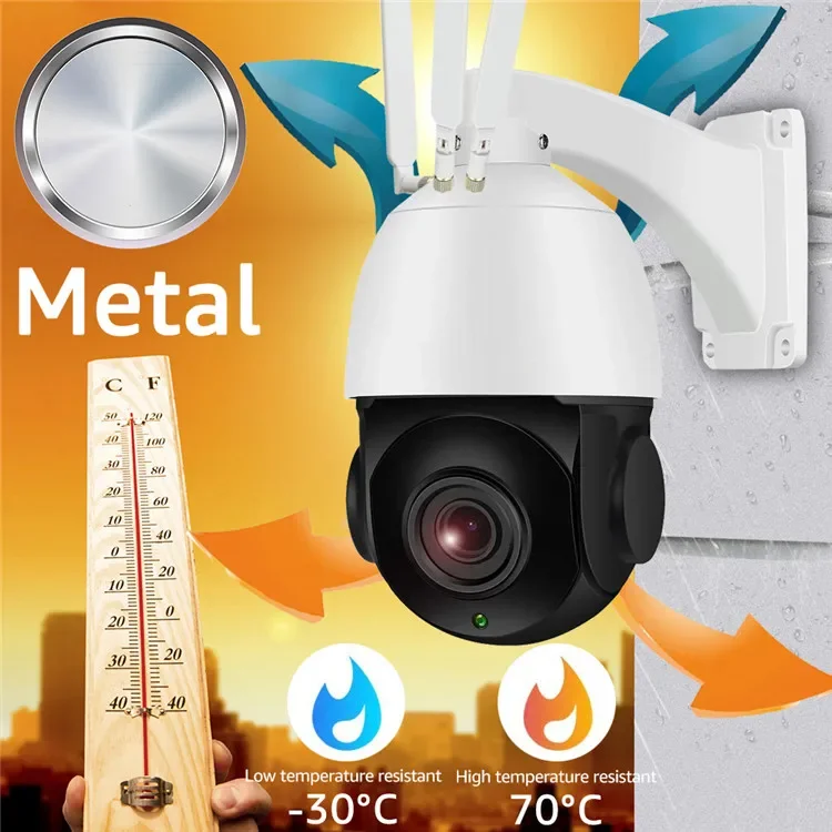 กล้องล่าสัตว์ไร้สาย 5MP ซูม 30 เท่า PTZ 1080P กล้องวงจรปิด 4G สำหรับภายนอกอาคาร กล้อง IP พร้อมซิมการ์ด