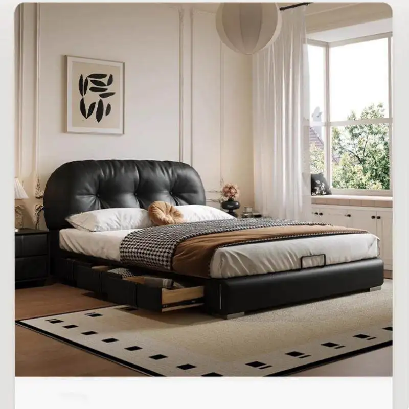 

Design Wooden Double Bed Luxury White Modern Tanning Double Bed Adjustable Murphy Cama Matrimonial Bedroom Furniture