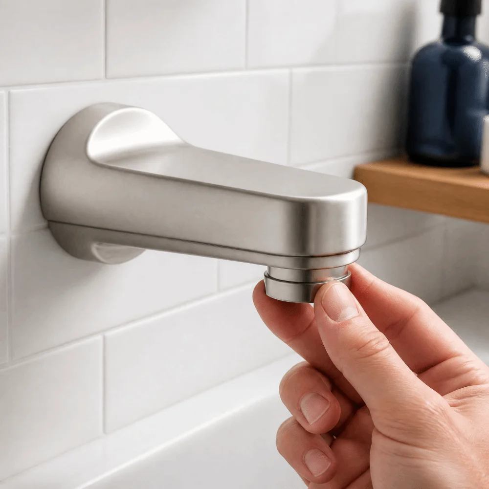 5‑1/4 Inch Bathtub Spout Solid Metal Pull‑Down Style Metal Bathtub Spout Wear‑Resistant Simple To Install