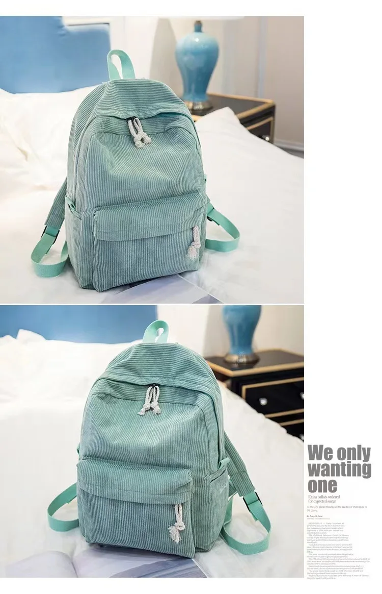 Cord-Rucksack, Academy Fashion Schultaschen für Mittelschule/Highschool und College, niedliche Quastendetail, vielseitige lässige Alltagstasche – Detail 25