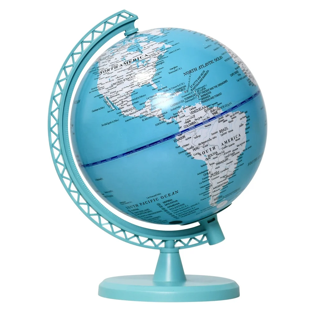 14cm Plastic Geography Earth World Rotating Globe for Office Home Decor Decoration Promotion Gifts Education Teaching Tools.