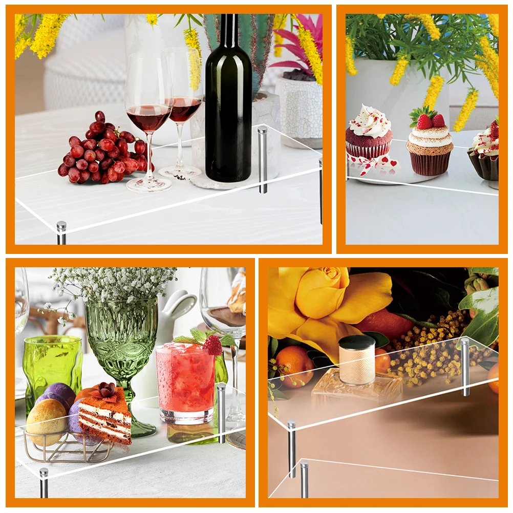 

Transparent Cake Display Stand Tray for Party Dessert Rack Acrylic Middle Size 4x5cm Pins Weddings Birthdays Home Use