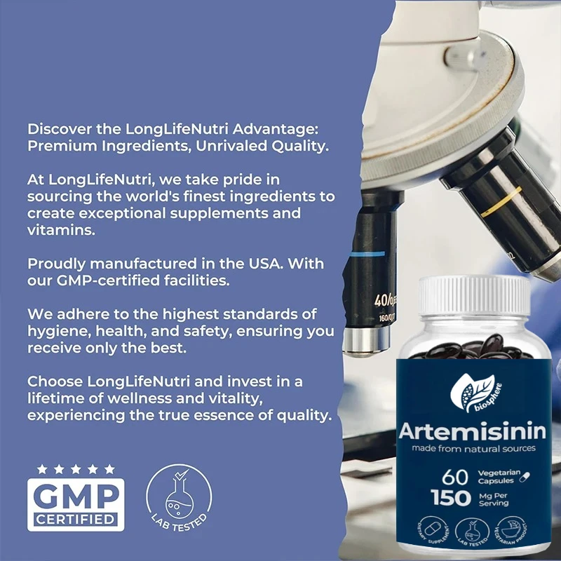 مكمل أرتميسينين 150 مجم - مستخلص من سويت موجورت، 60 كبسولة نباتية للصحة اليومية #4