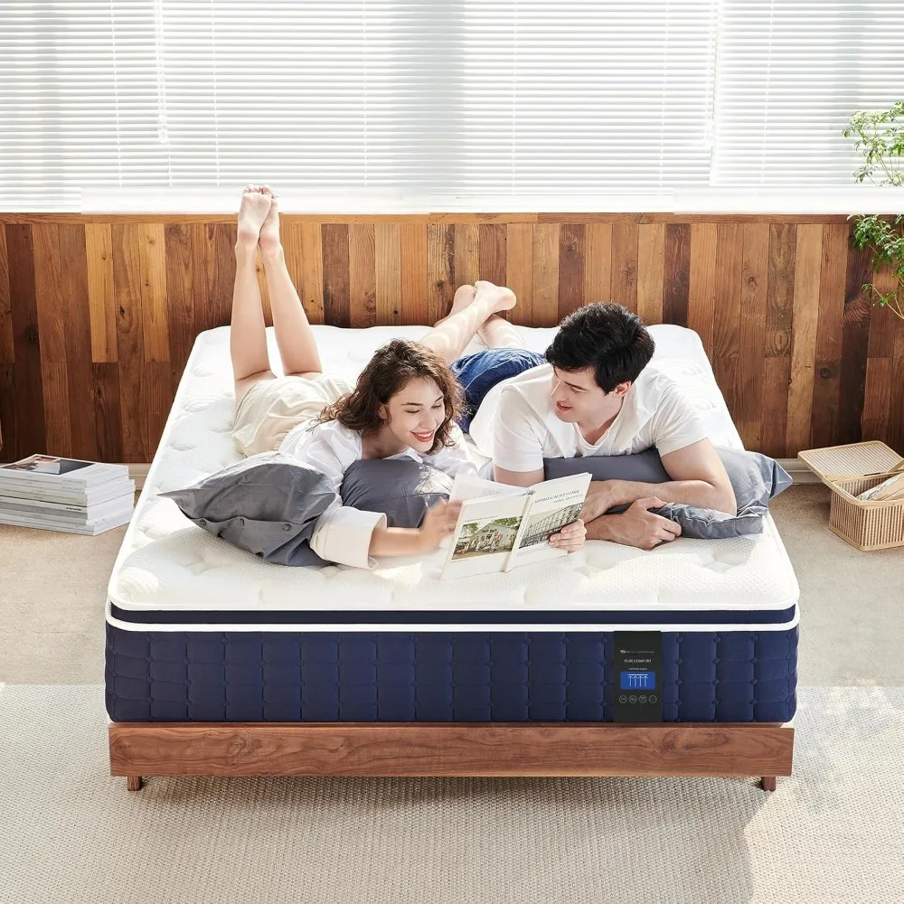 

Twin Mattress 14 Inch, Hybrid Twin Bed Mattress in a Box, 4 Layer Premium Foam with Pocket Springs for Motion Isolation