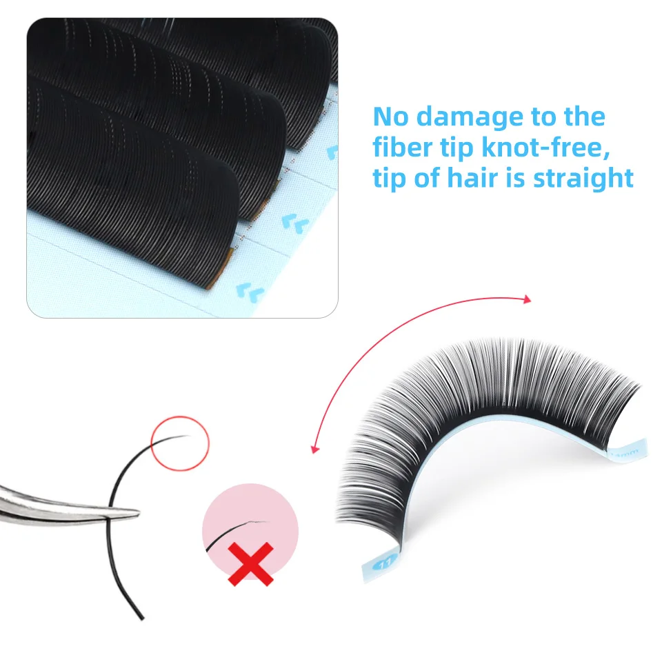 10Trays/Lot Individual Eyelash Extension Silk Lashes Natural Soft Russian Volume Lash Extension Supplies Makeup Lashes Wholesale