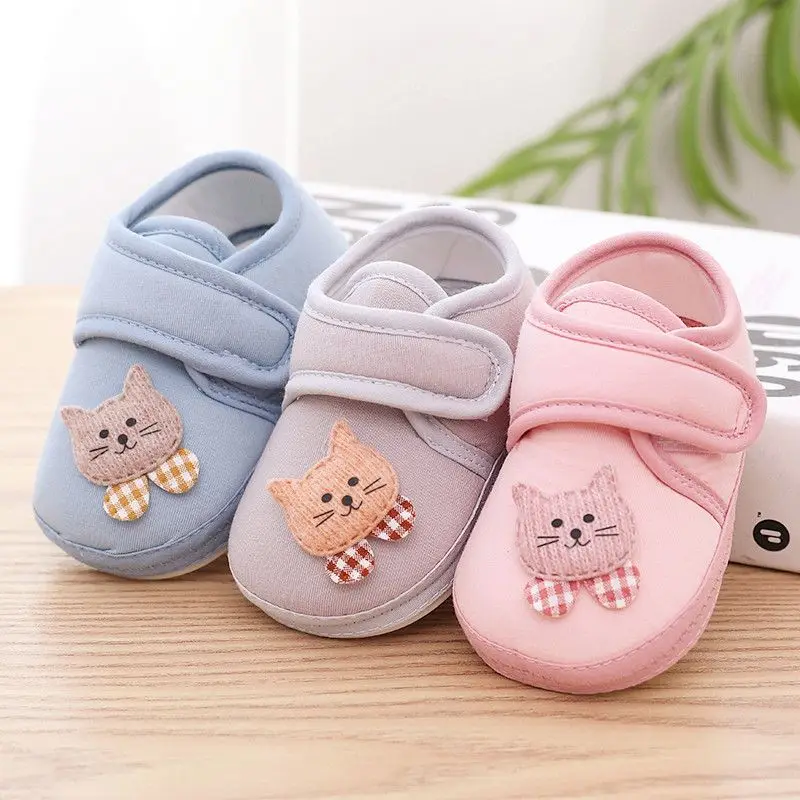 

1pc Baby Winter Warm Non-Slip Rubber Sole First Walker Shoes Cotton Lined Cute Casual Booties Infant Cloth Shoes
