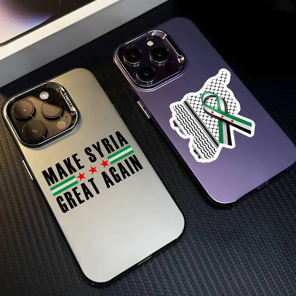Casing Ponsel Baru Motif Peta Bendera Suriah Untuk iPhone 17 16 15 14 13 12 11 Pro Max Air Multiwarna Matte Metalik Aurora Funda