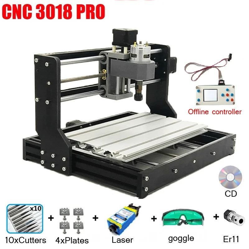 CNC3018pro Desktop Laser Engraver Touch Screen Offline Controller CNC Wood Plastic PVC PCB Cutting Machine DIY Engraving Machine