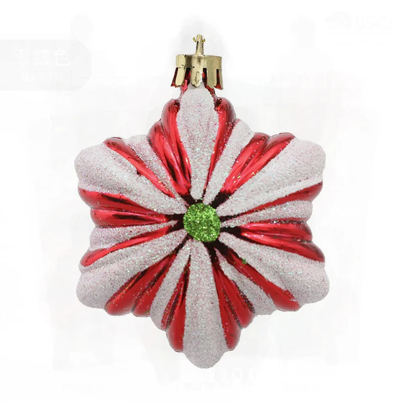 

Hexagon Star Pendant Painted Pumpkin Christmas Tree Decoration Box 6pcs Electroplating Star Hanging Ornaments for Festive Decor