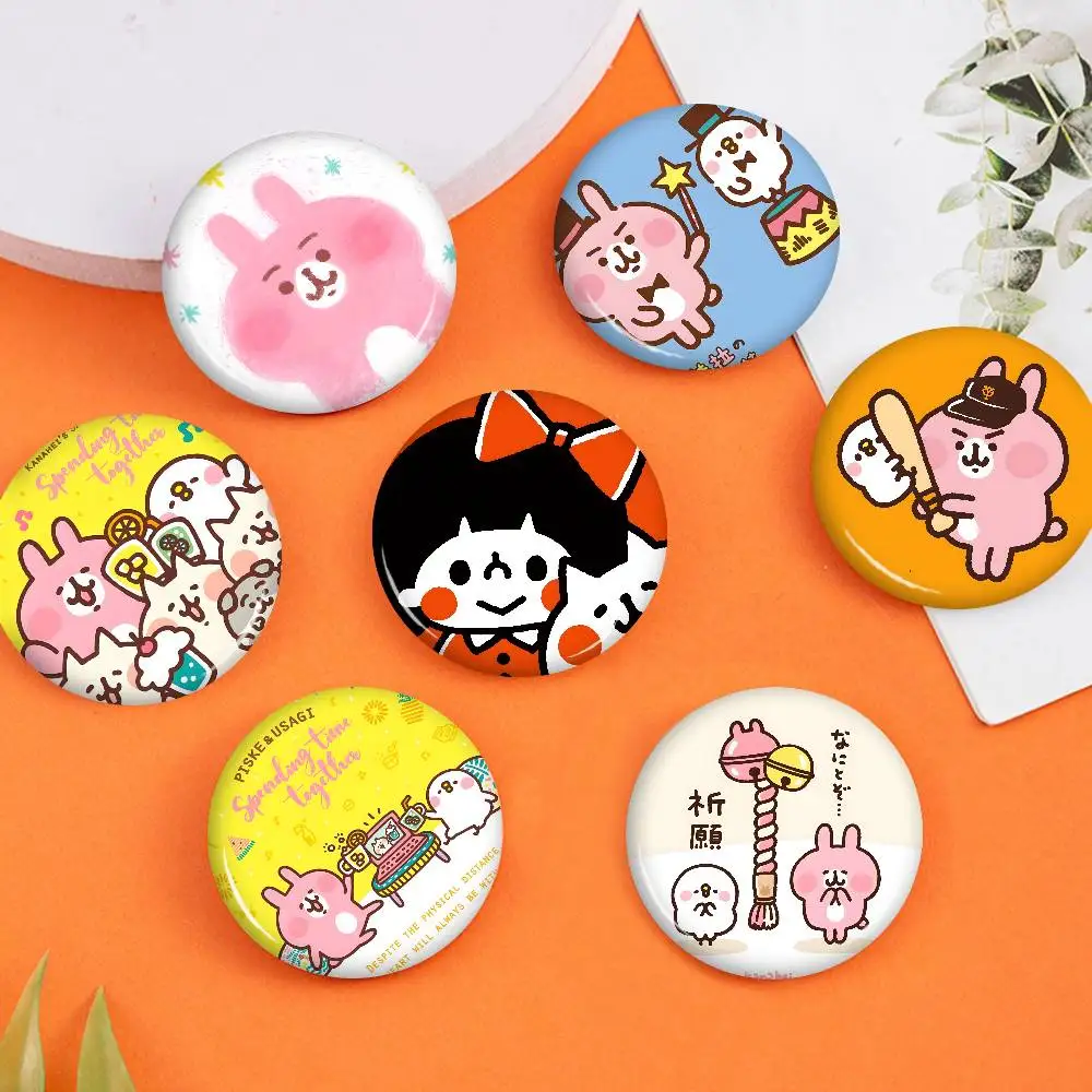 I-Illustrator-Kanahei Minimal-Kawaii 58mm Animals Funny Brooches Badge Backpack Clothes Gift Accessory