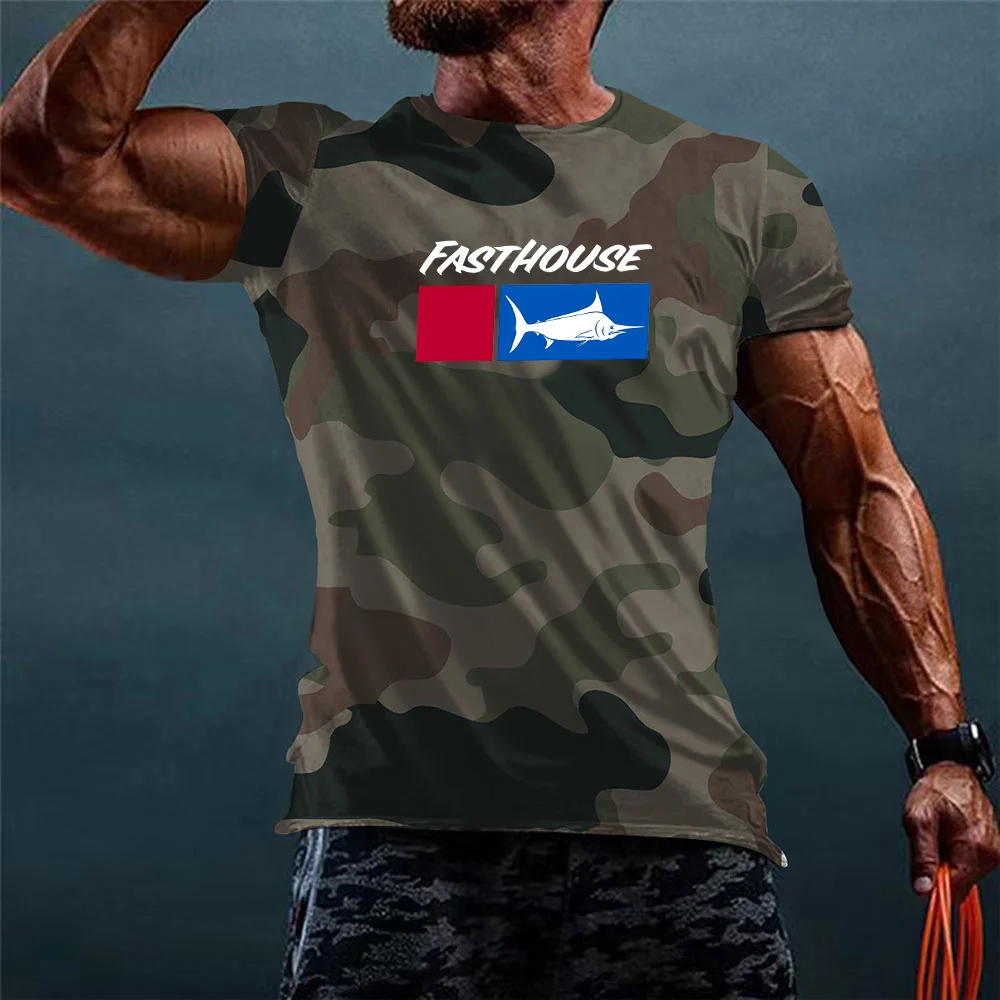 2025 Vissen Shirt Camouflage Mannen Korte Mouw T-Shirts Uv Bescherming Tops Dragen Zomer Vissen Kleding Camiseta De Pesca