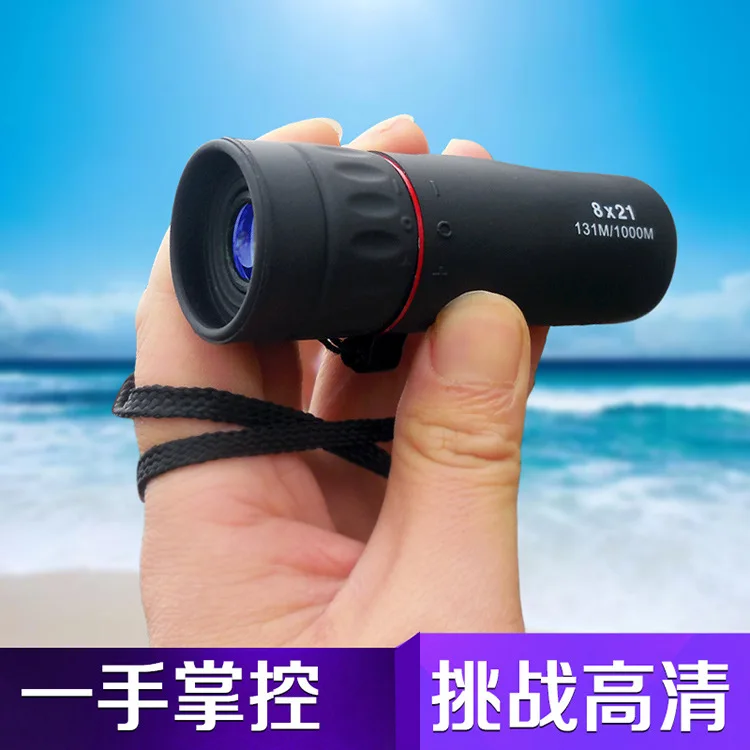 Wholesale custom Hua Xiang 8x21 mini red circle monoculars advertising promotion pocket gift souvenirs