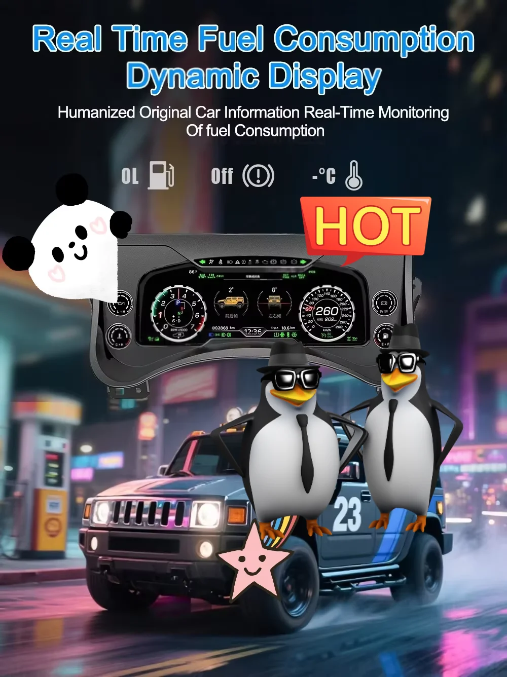 Car LCD Cluster Instrument  Panel RHD LHD For Hummer H2 2003~2009 Speed Meter Multimedia Player Dashboard Modification Car Radio