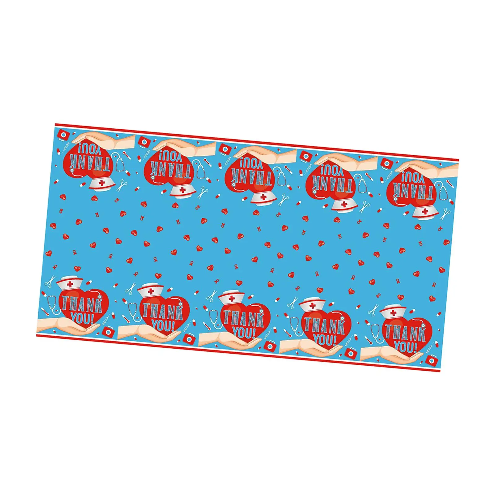 Thank You Nurse Tablecloth Rectangle Tablecover Nurse Graduation Decorations for Thanksgiving Love Care Day 54 x 108 inch Party