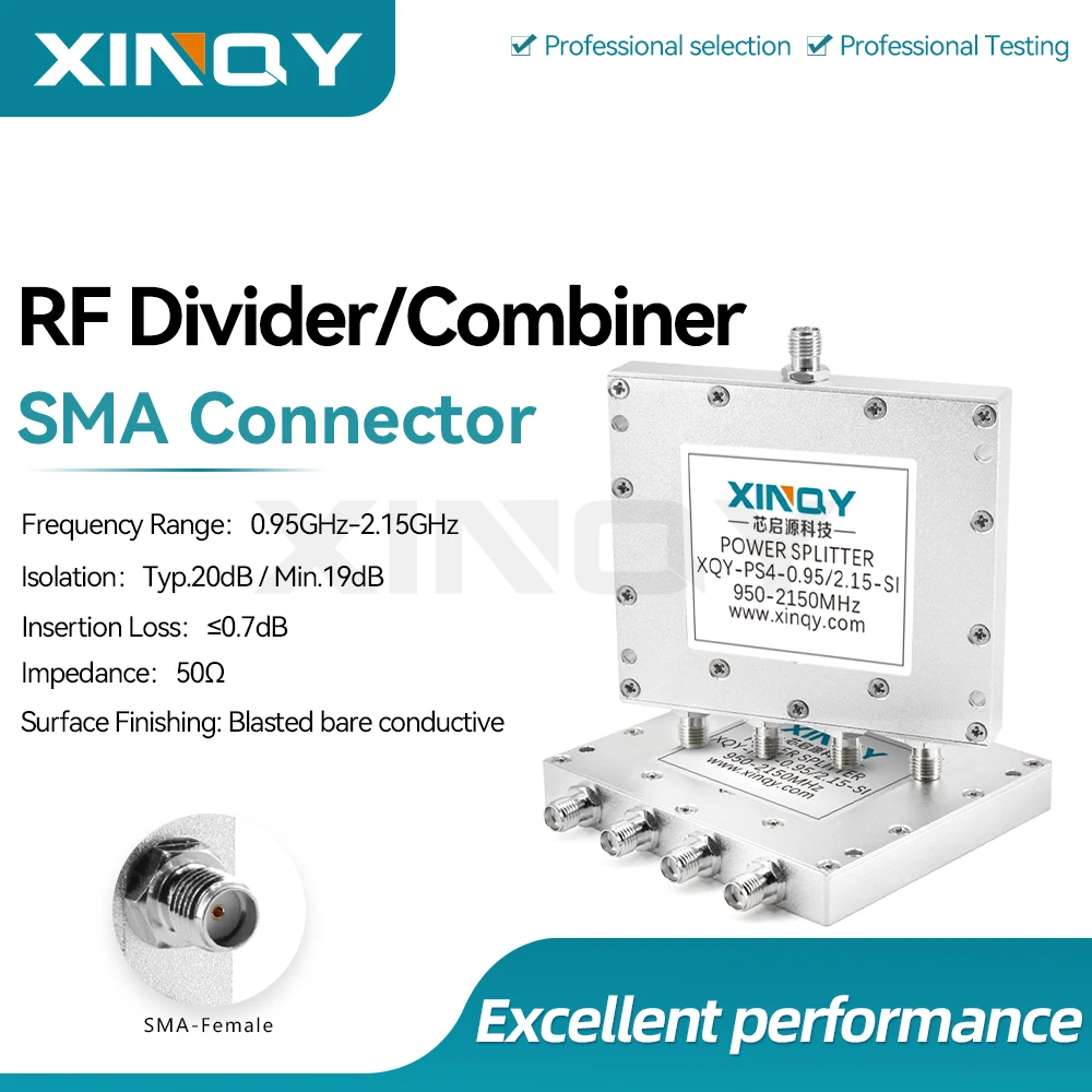 xinqy-1-4-sma-rf-power-divider-wifi-signal-combiner-095-215ghz-microstrip-power-splitter