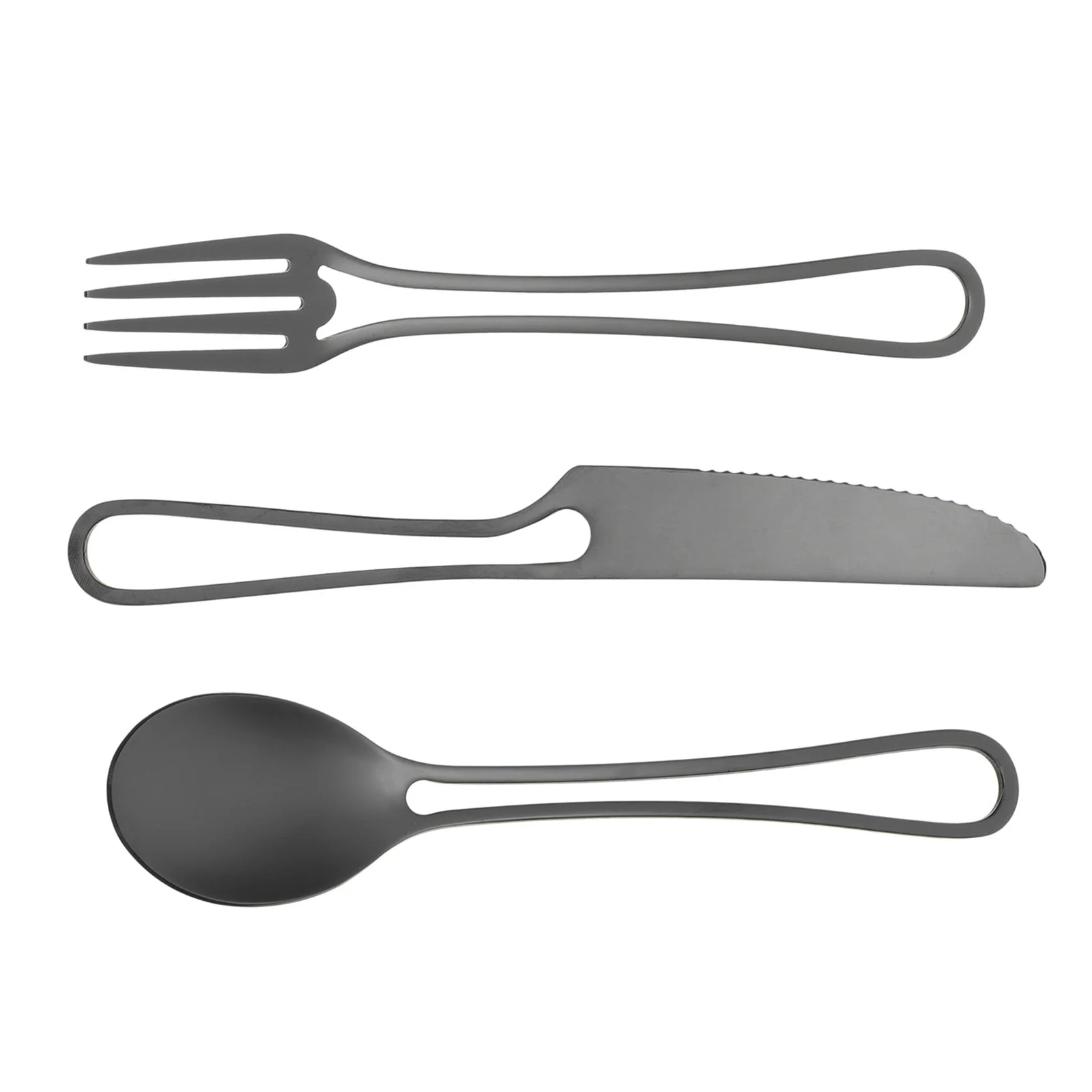 

1Set Stainless Steel Hollow-Out Spoon Fork Cutter Cutlery Set Reliable Home Restaurant Simple Tableware