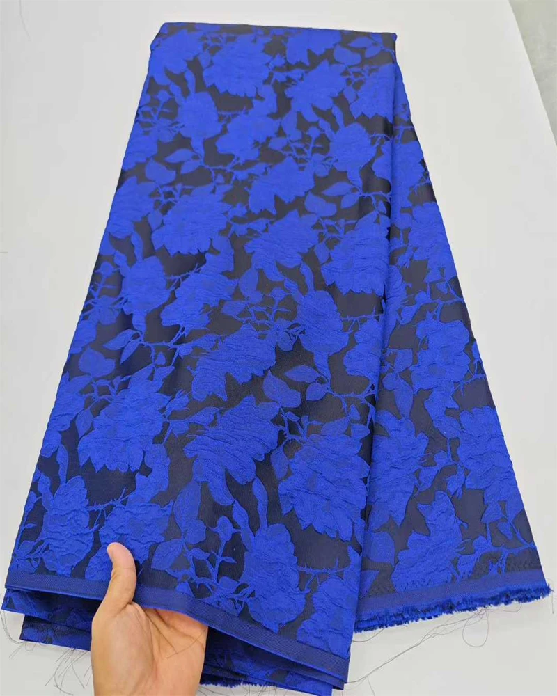 Tessuto di pizzo jacquard broccato di alta qualità per abiti da sera che realizzano in stile francese nigeriano