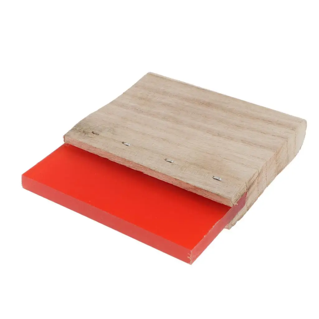 Textile Screen Printing Squeegee Wooden Ink Scraper Rubber Blade Scratch Board for Home Art Projects