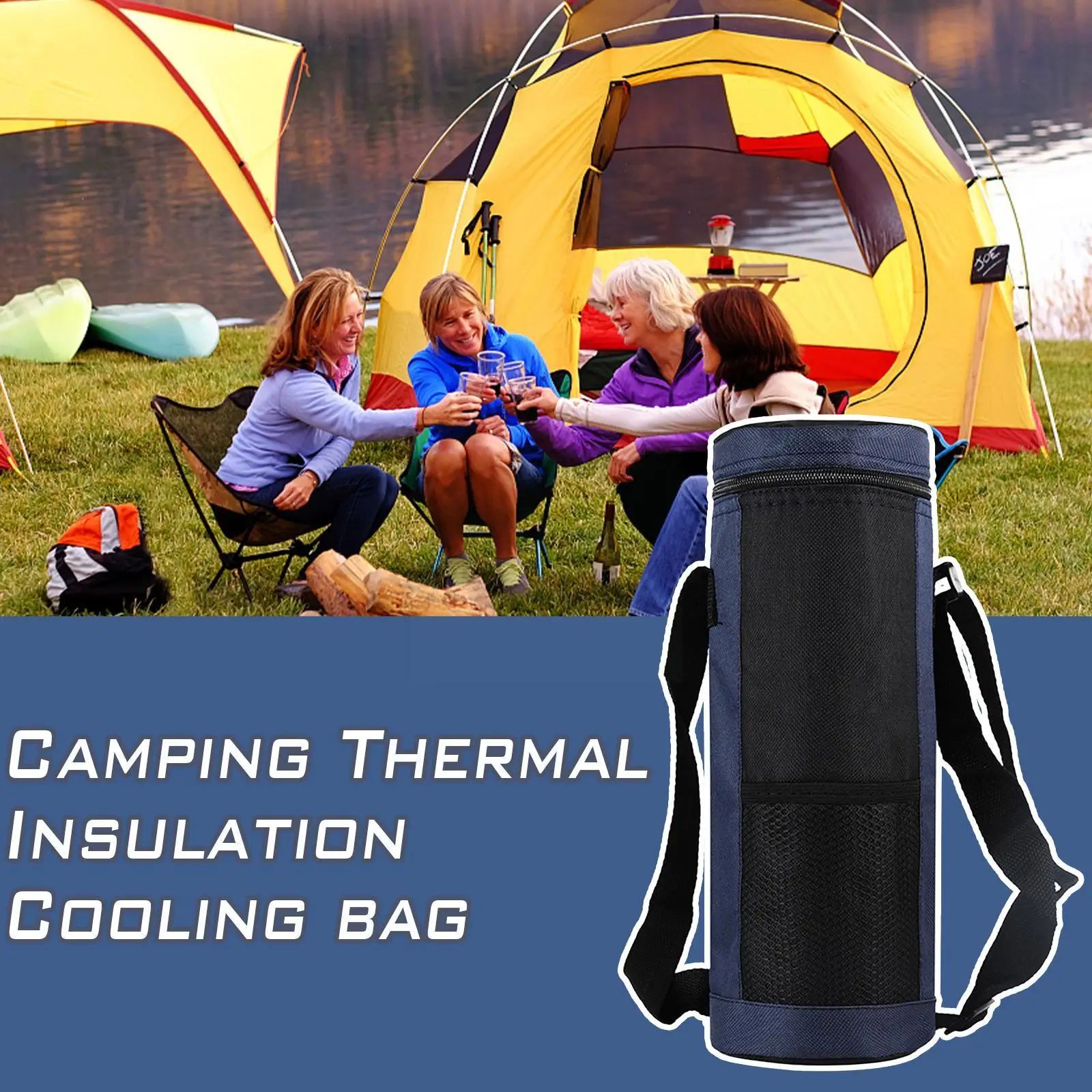 Camping Thermal Insulation Cooling Bag Universal Water Bottle Pouch For Outdoor Traveling Hiking 1.5l J7c2