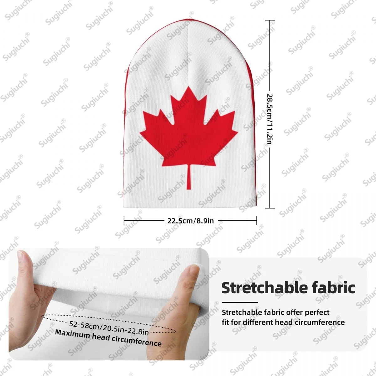 Canada Flag Beanie Hat for Women Men Fashion Knitted Hat Winter Warm Hats Soft Stretchy Ski Beanie Cap Unisex