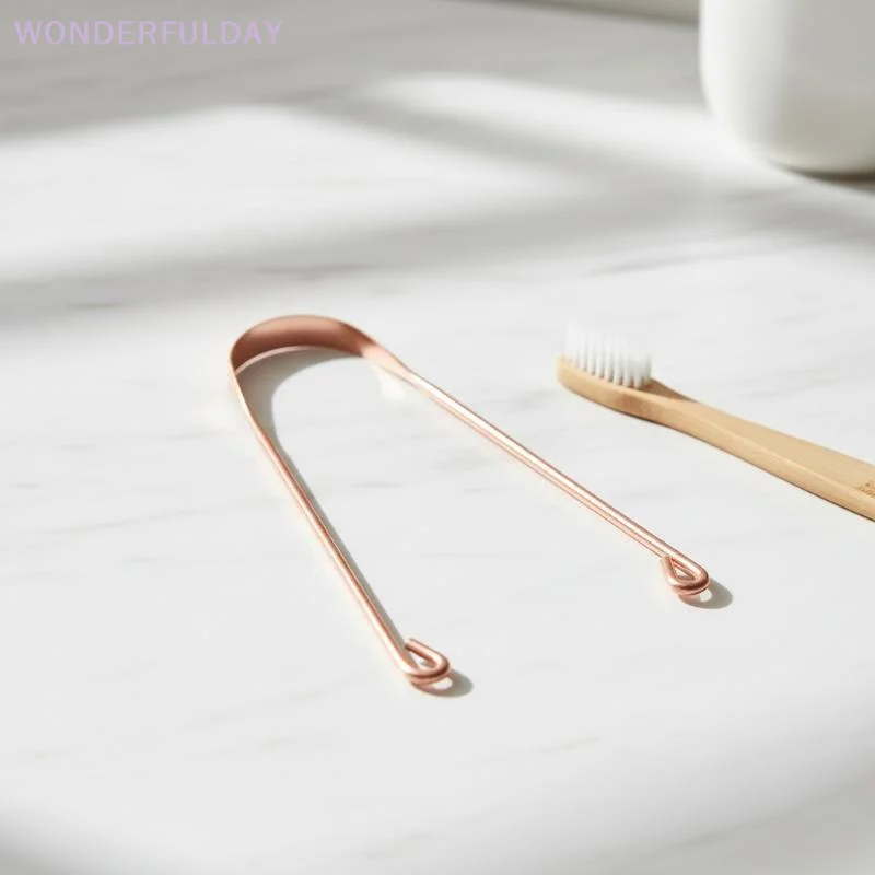 New 1pc Copper Tongue Scraper Men Women Toothbrush Dental Oral Care Hygiene Health Care Tool Cleaner Scraper