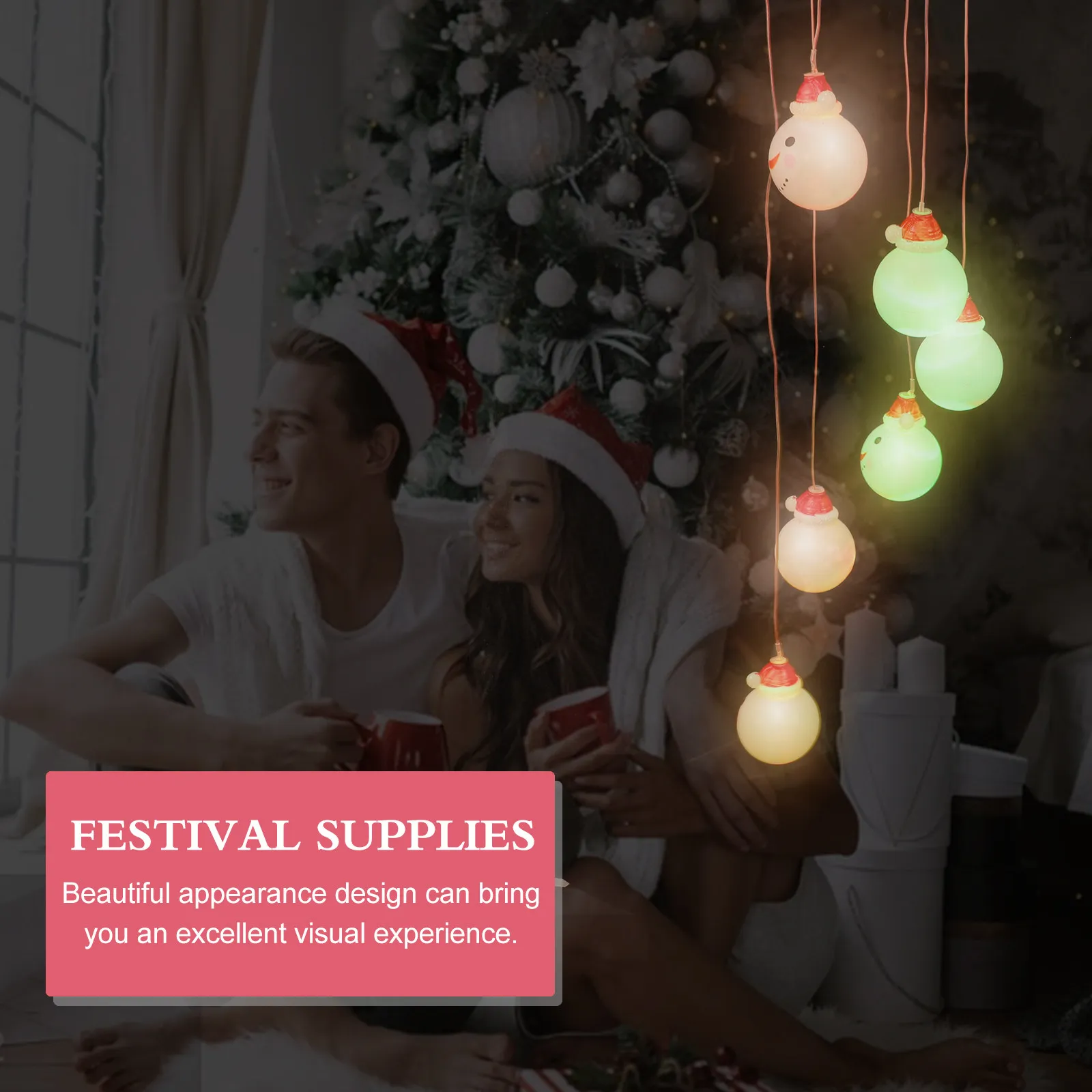 1Pcs Snowman LED String Lights Solar Powered Outdoor Yard Decor Christmas Hanging Light Eco Friendly Energy Saving Garden
