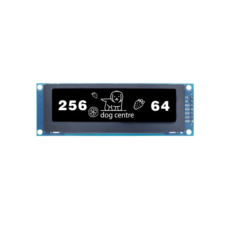 Módulo de exibição OLED, exibição serial, 256x64, interface SPI de 7 pinos, SSD1322, 3,12"