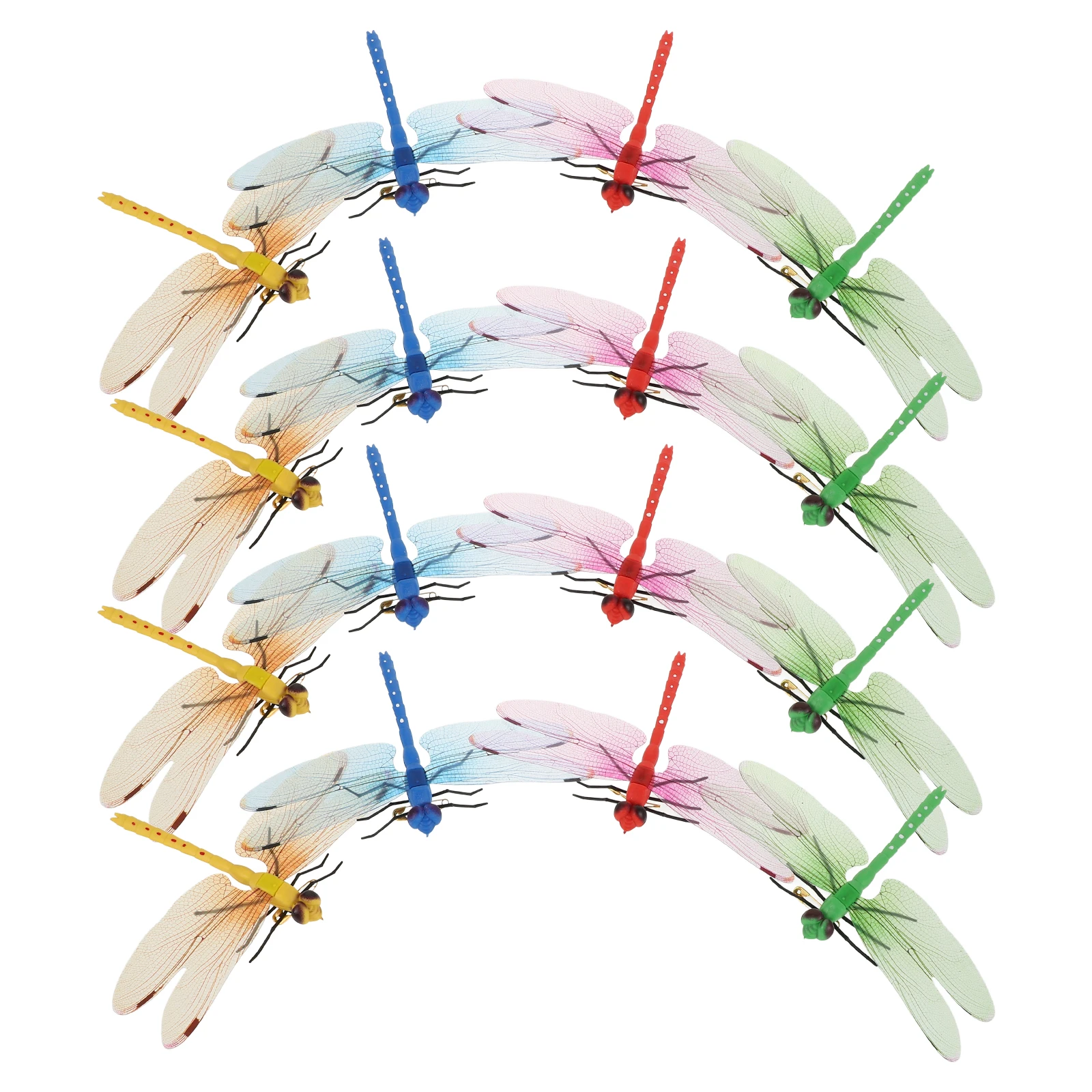 

20 Pcs Simulated Dragonfly Decoration PP Fine Workmanship Home Adornment Garden Supplies Curtain Art Small Size