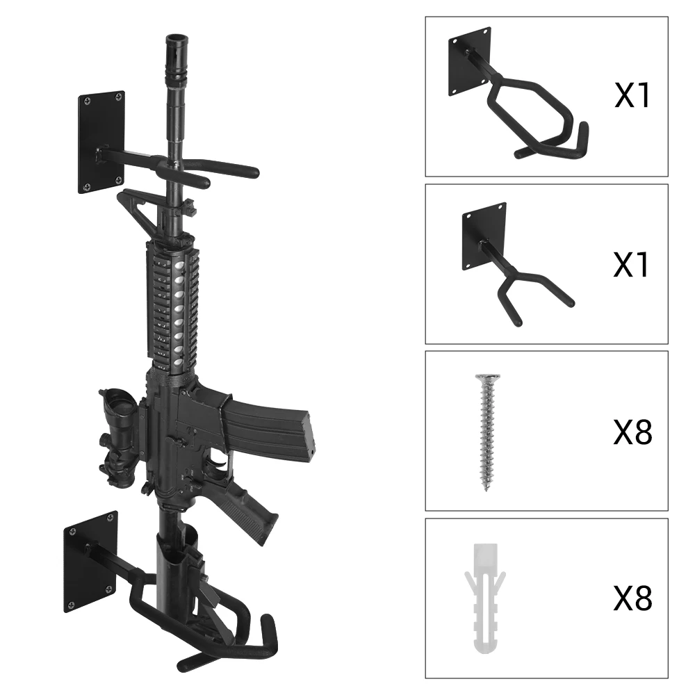 Espositore per pistola per montaggio a parete per supporto per fucile a cremagliera per armi supporto per fucili a pompa supporto per pistola