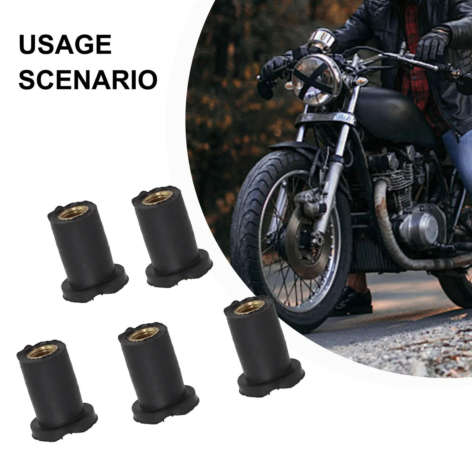 Easy Installation Motorcycle Windshield Rubber Nuts Easy Installation Vibration Dampening Mounting Needs Package Content