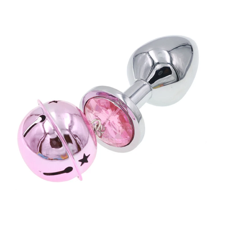 

Unisex Metal Anal Plug with Colored Diamond Jingle Bells Sexy Adult Tools Couple Sex Use Accessories Butt Plug Back Hole Toys