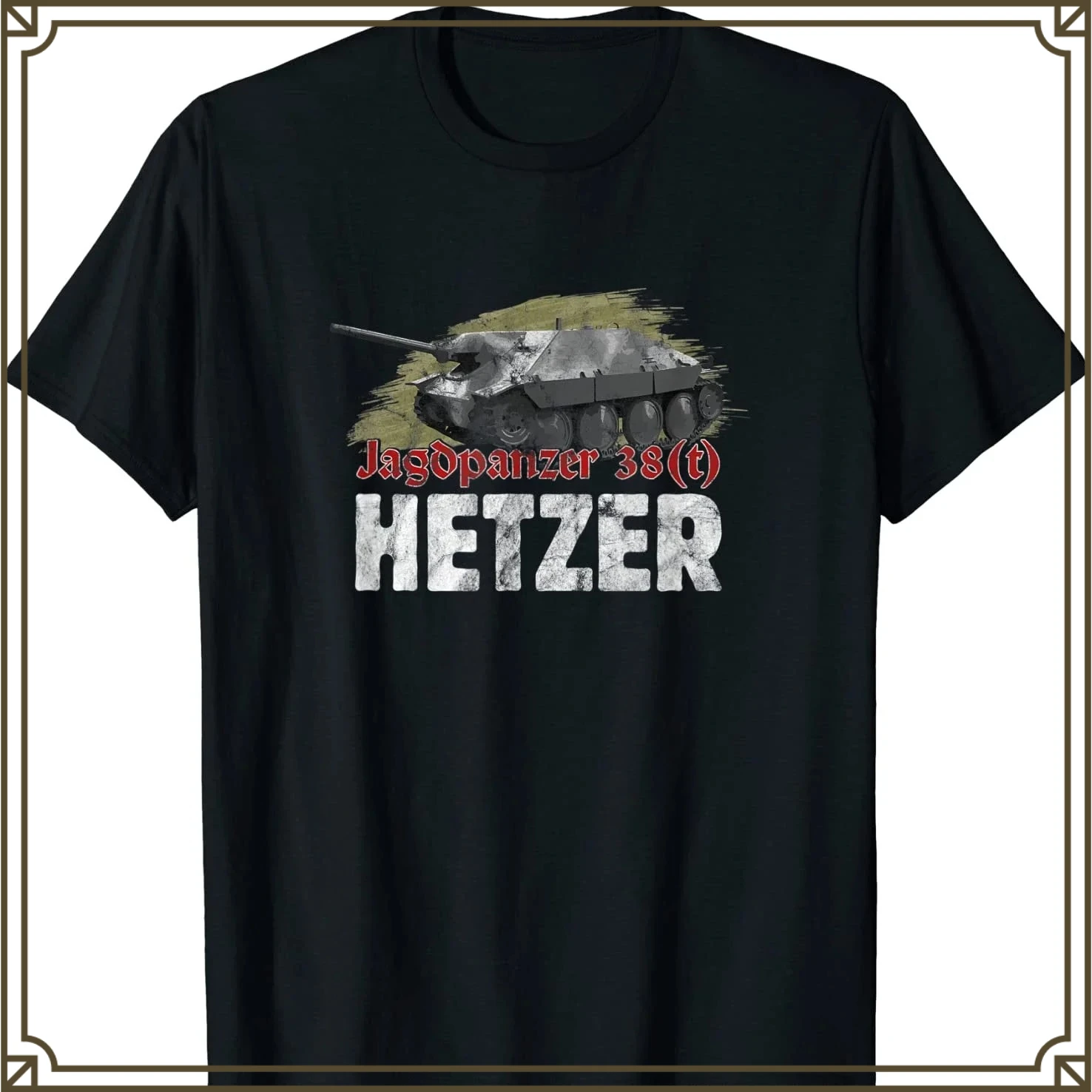 Wehrmacht Panzer WWII German Hetzer Tank Destroyer T Shirt New 100% Cotton Short Sleeve O-Neck T-shirt Casual Mens Top