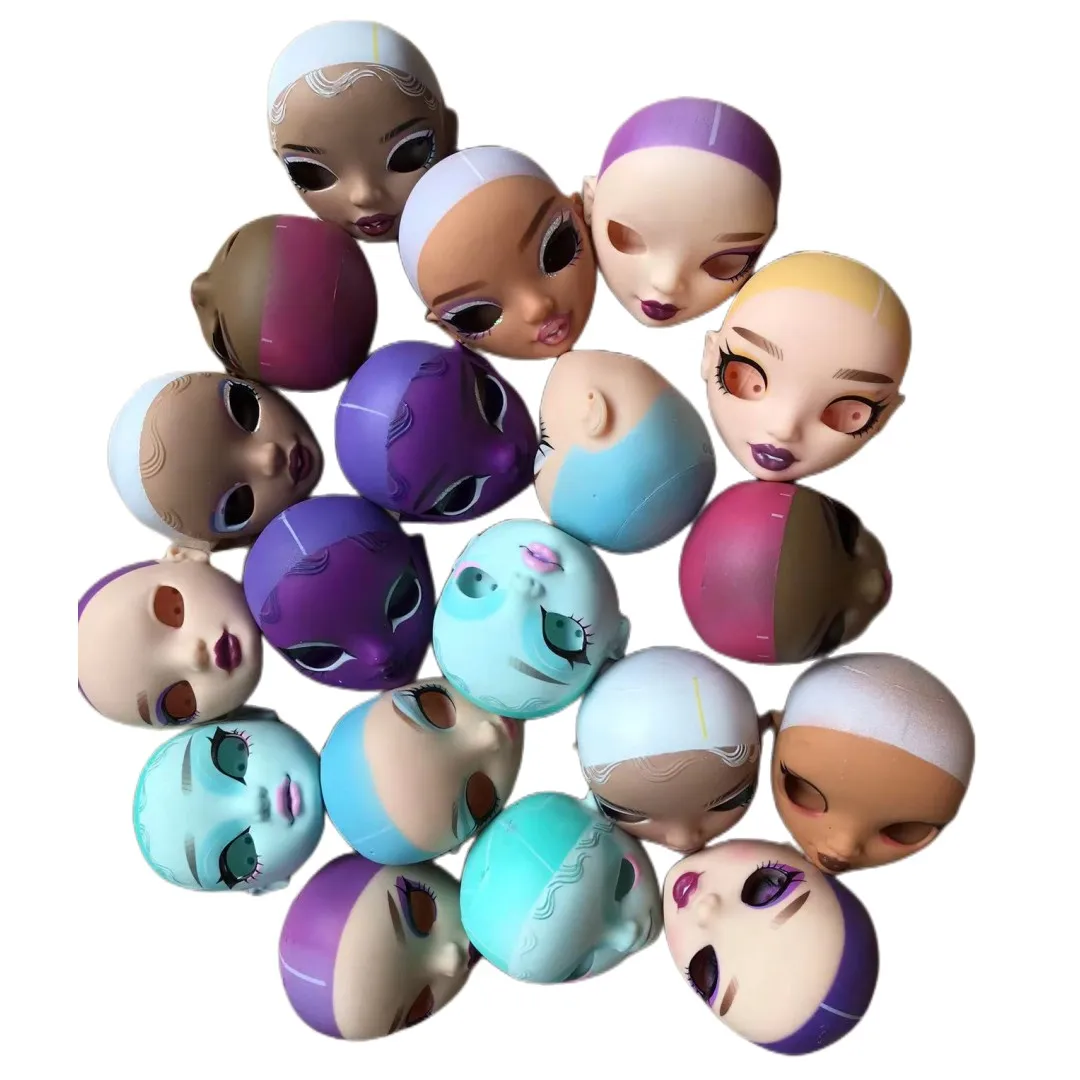 Cabeça careca de boneca arco-íris, peças originais de boneca, acessórios diy, peças de boneca arco-íris, cabeça, pintura diy, cabeças de boneca de maquiagem