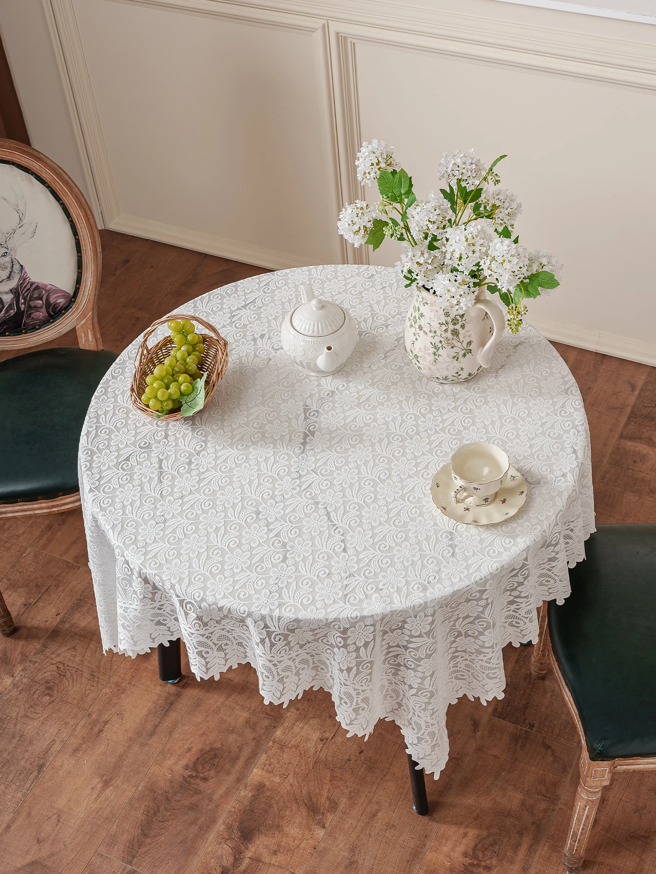 American Style Fresh Living Room Tablecloth Tea Table Cover Lace Design Non-Slip Beautiful Tablecloth for Dining Table