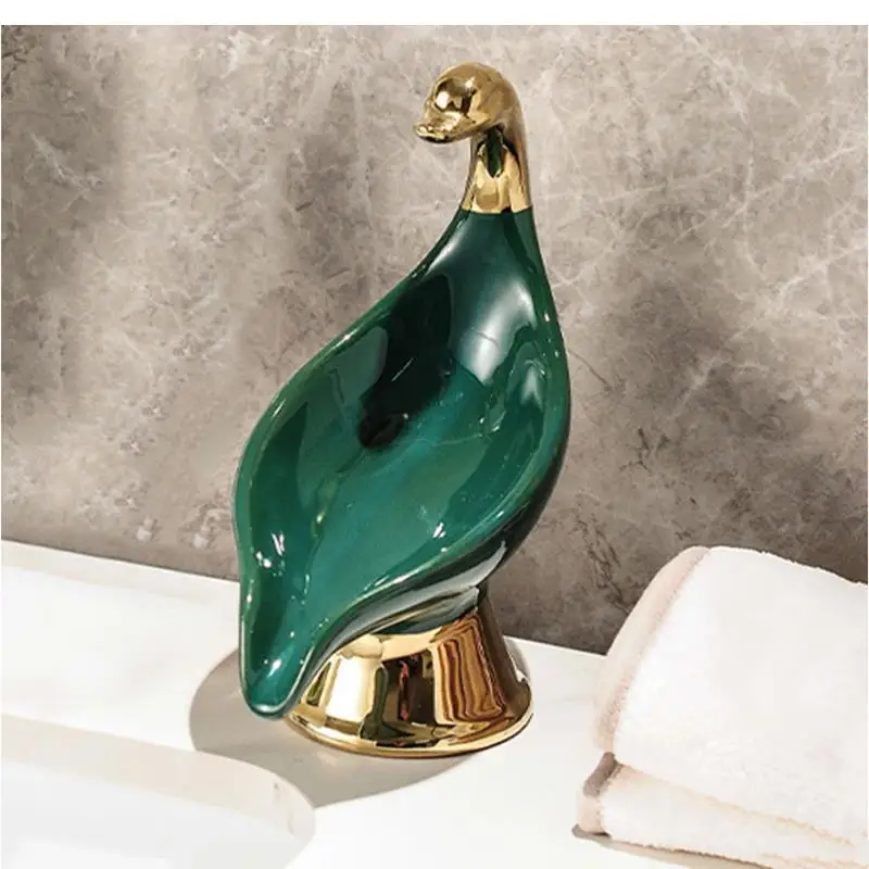 Drain Soap Dish Holder Ceramic Leaf Soap Dish Bathroom Soap Storage Tray Kitchen Soap Holder Bath Soap Holder Bathroom Supplies