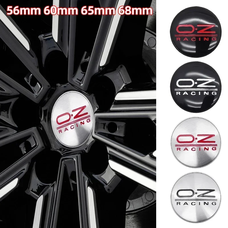 4 piezas de tapas de centro de rueda de coche de 56mm, 60mm, 65mm, 68mm con logotipo/emblema para llantas OZ RACING/BBS/Opel, estilo de distintivos múltiples