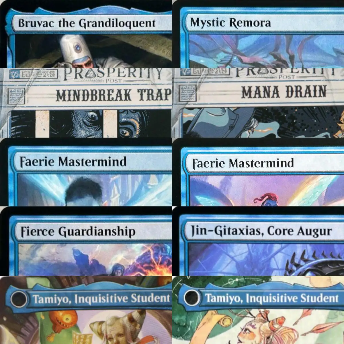 LK11 Emeritus of Ideation Mana Drain Time Warp Thassa's Oracle Mystic Remora High-Quality TCG Proxy Cards (Black-Core)