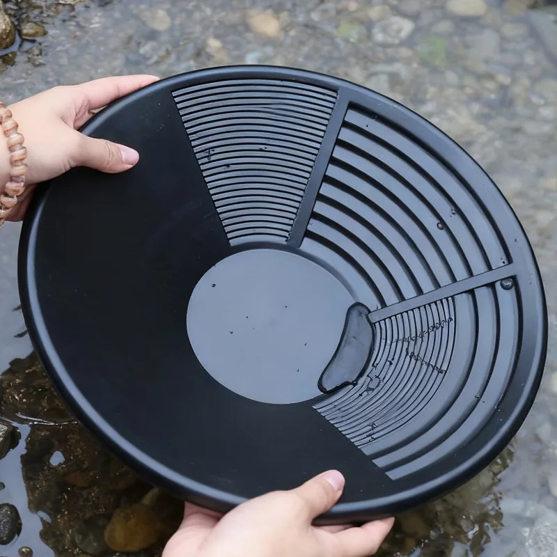 وعاء الذهب الأسود غربال السلطانية الذهب عموم أداة التعدين وعاء بلاستيكي التنقيب نهر غسل الذهب معدات التنقيب أداة الكشف عن المعادن