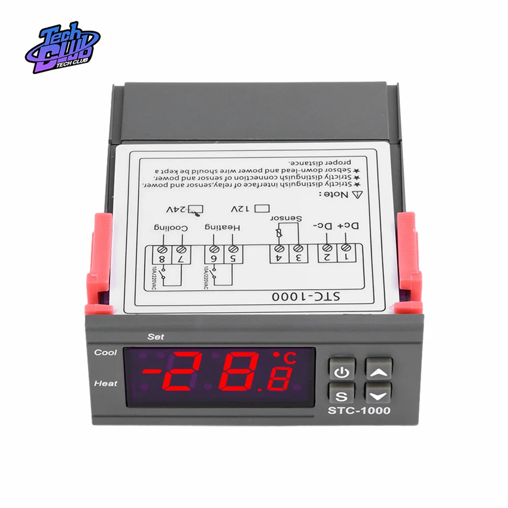 デジタルLED温度コントローラー,サーモスタット,温度調節器,インキュベーター,出力リレー,STC-1000, DC 12v,24v,AC 110v,220v