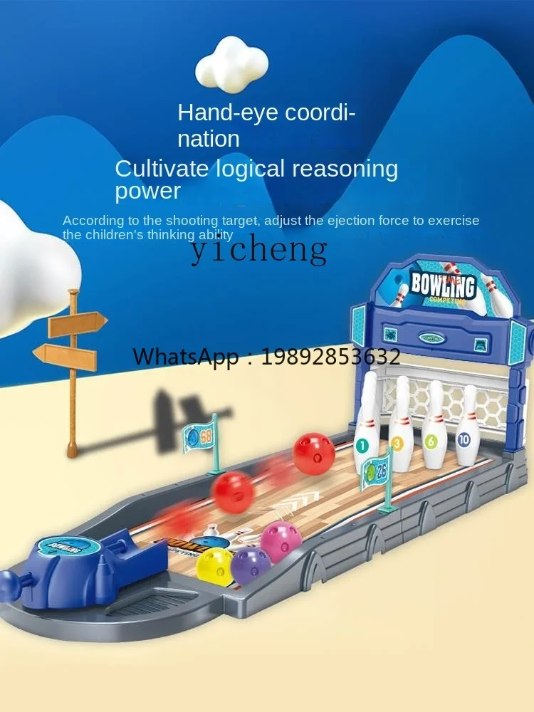 Table de Bowling pour enfants, grande balle d'intérieur, jouets catapulte pour garçon, Double combat, jeu de société interactif Parent-enfant