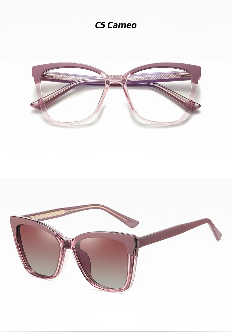 Ralferty Polarisierte Magnet-Sonnenbrille für Damen, Designer, 2-in-1-Brille zum Anklipsen, Damen-Sonnenbrille, Rezept 0 Dioptrien 2025 – Detail 11