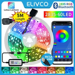 5M USB LED Taśma LED 2835 60 LED Bluetooth APP Control Luces LED Elastyczna dioda dekoracja do salonu Lampa wstążka