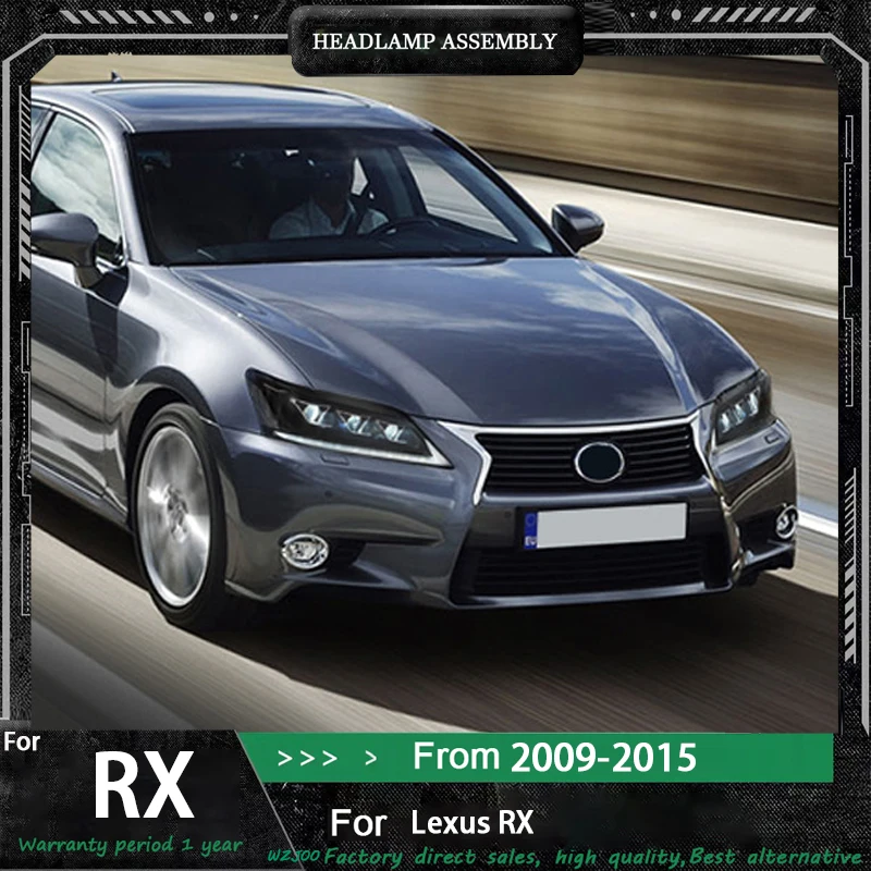 

Фара для Lexus RX 2009-2015 RX270 RX300 RX350 RX400: Обновленные светодиодные фары с динамическими ДХО и сигналами поворота, комплект Plug and Play