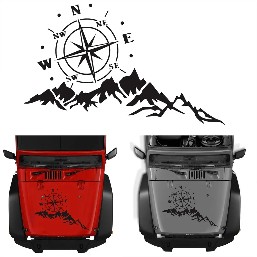 

High quality New Body Sticker Graphics Motorhome Hood Mountain Navigation Compass Truck Decal High temperature