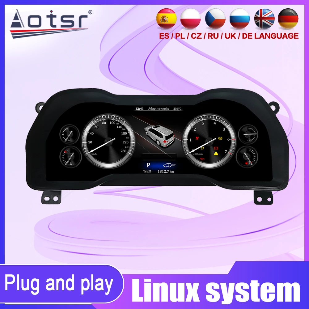 12.3 inch Digital Cluster For Toyota 4Runner 2014-2019 LCD instrument panel Car Dashboard Visual Plug Play Strong Compatibility