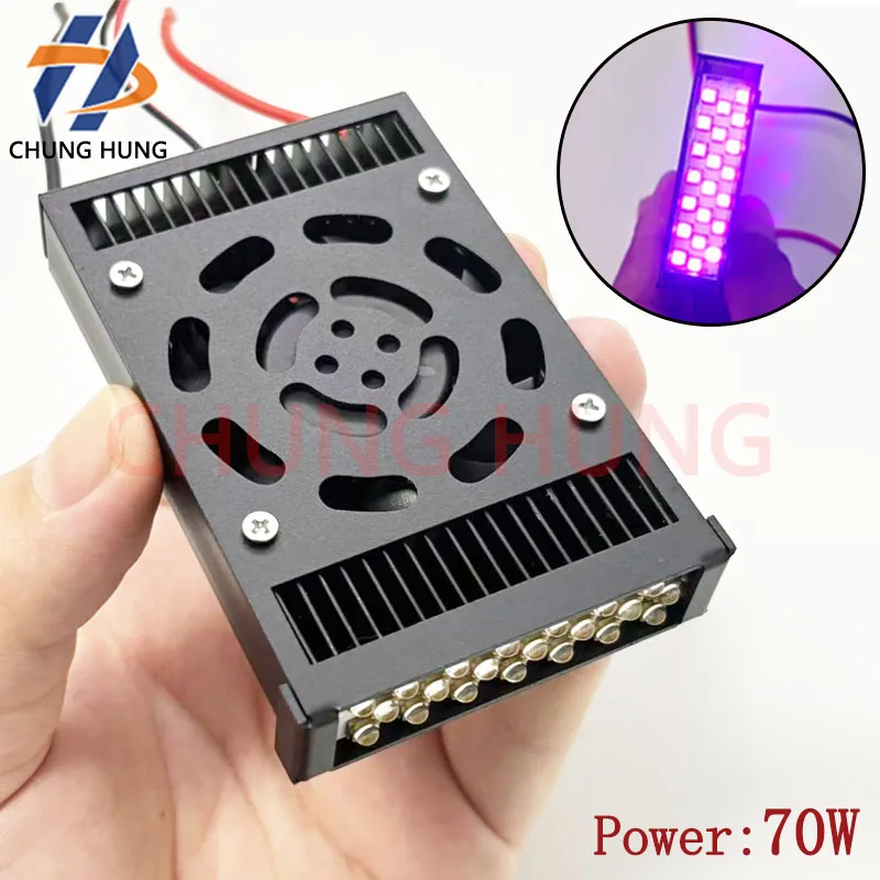 70W UV LED Ink Gel Curing Lamp For R1390 L1800 A3A4 Flatbed Printer TX800 XP600 Print Head Small UV Light Modification DIY