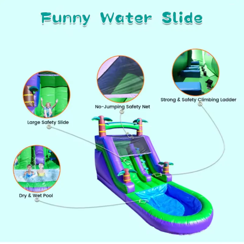 Commercial Grade Large China Blow up Water Slides Park Giant Outdoor Big Cheap Inflatable Water Slide With Pool for Adult Kids