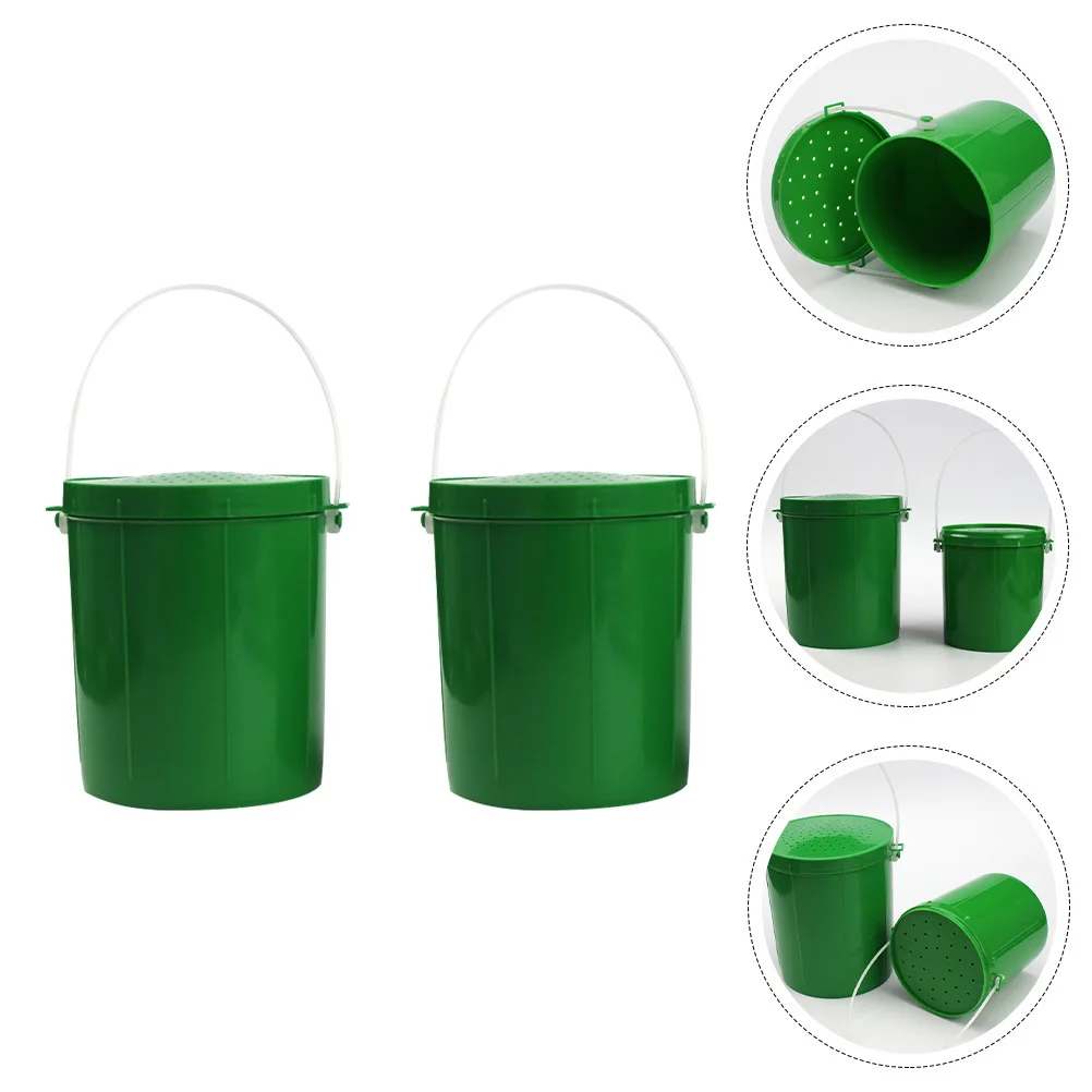 

2Pcs Portable Lure Bucket for Fishing Breathable Bait Container with Lid Strong Earthworm Maggot Holder Outdoor Fishing Gear