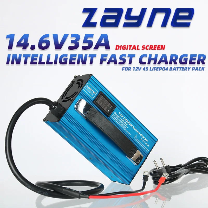 

14.6v 35Amp 12V lipo charger Smart Fast for 4s 12.8v lifepo4 Battery pack RV Lithium Iron Phosphate Energy Storage Battery RTS